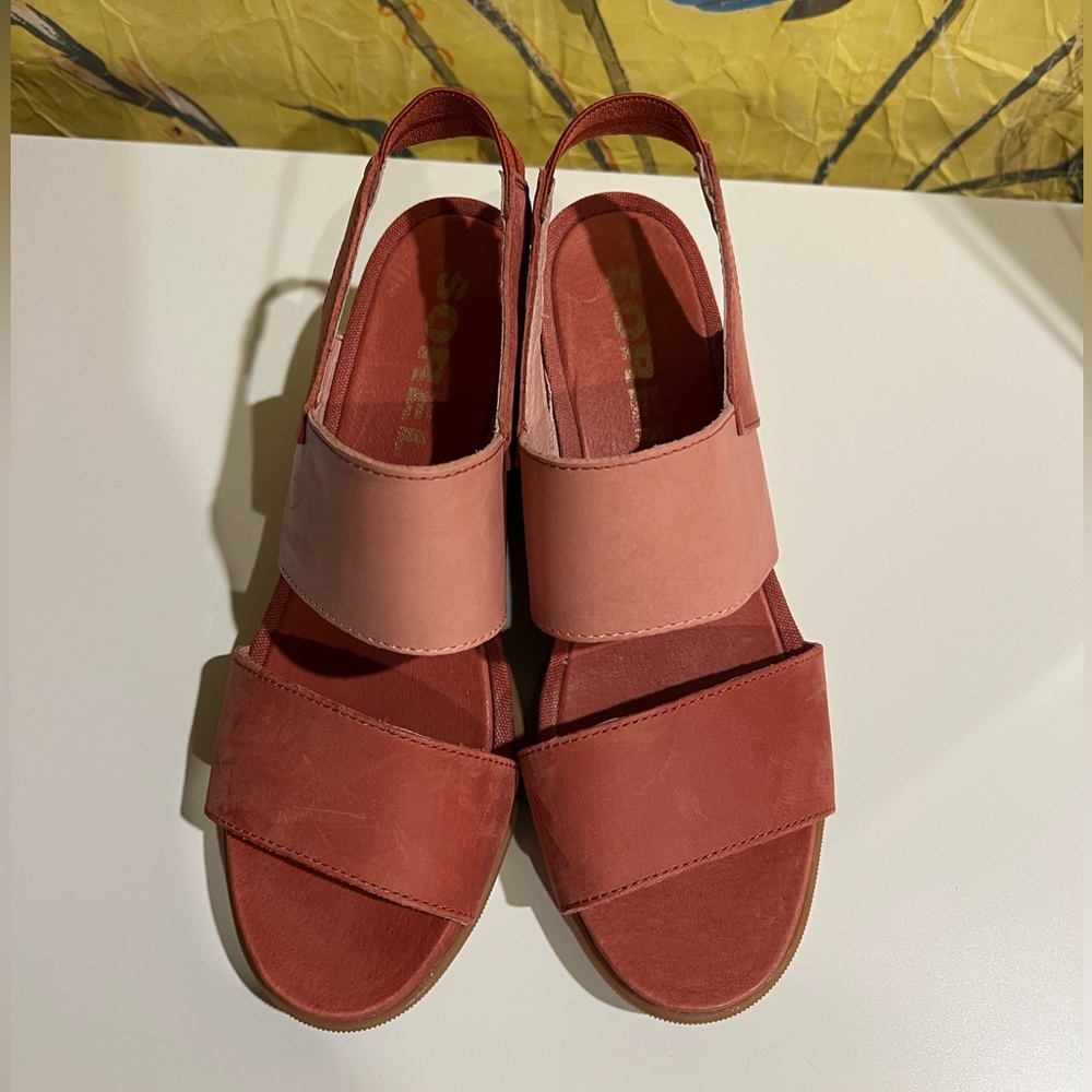Sorel Colorblock Slingback Wedge Sandals - Picture 7 of 7